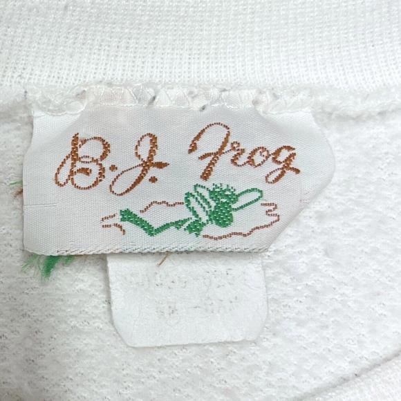VTG B J Frog Sweatshirt Ugly Christmas Raindeer Santa 3D Graphics 80s USA sz S - Picture 7 of 9